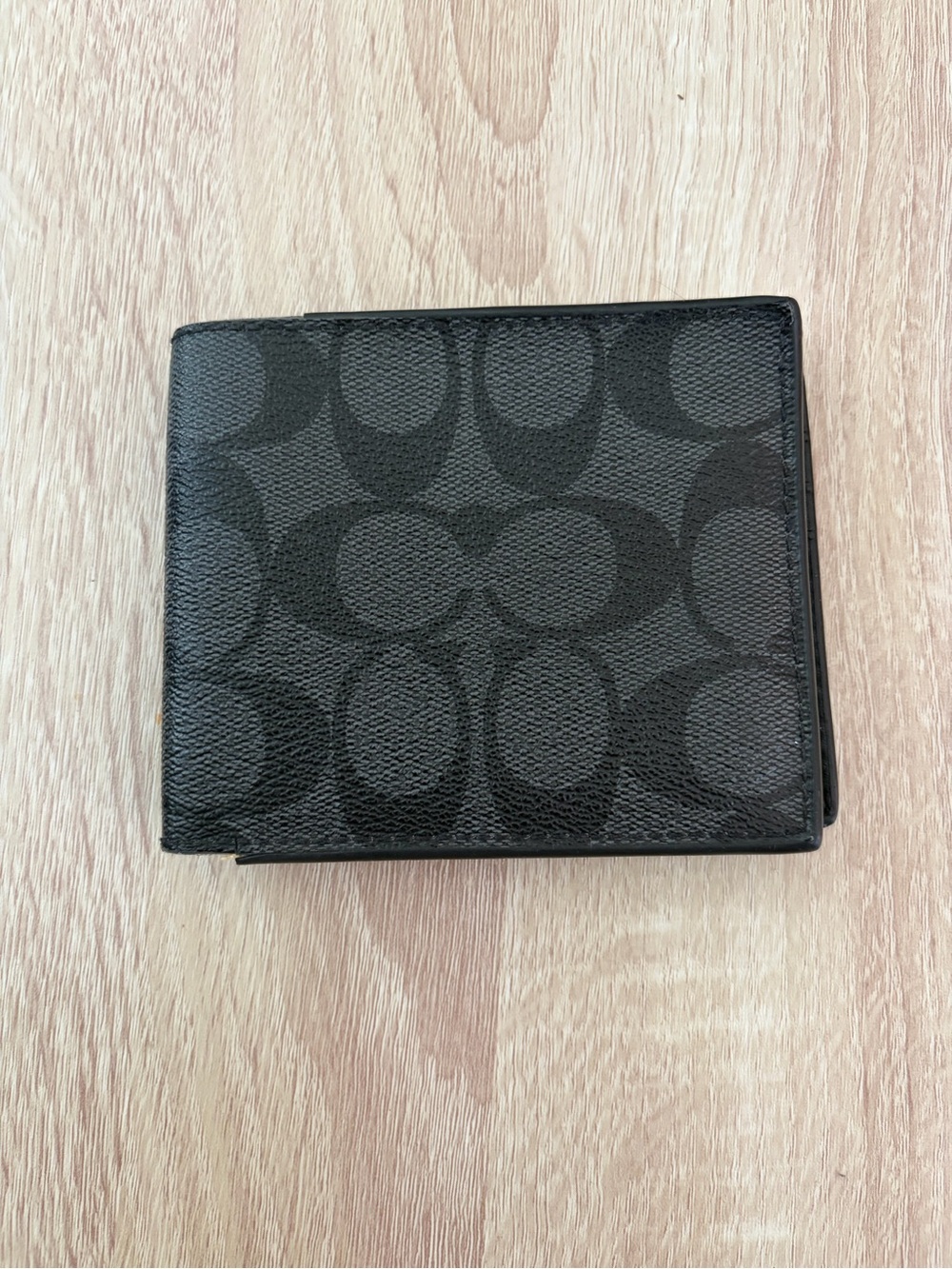 Coach Black Signature Bi-Fold Wallet